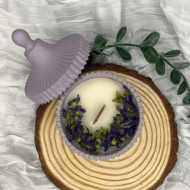 Bougie Jesmonite Lueur de Pivoine